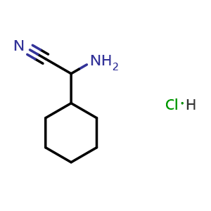Chemical structure of 2-amino-2-cyclohexylacetonitrile hydrochloride , CAS 150512-61-1, AChemBlock S79652
