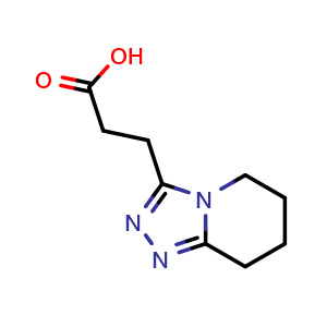 Chemical structure of 3-{5H,6H,7H,8H-[1,2,4]triazolo[4,3-a]pyridin-3-yl}propanoic acid , CAS 1502769-06-3, AChemBlock S79663