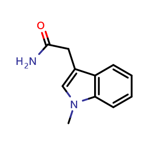 Chemical structure of 2-(1-methyl-1H-indol-3-yl)acetamide , CAS 150114-41-3, AChemBlock S79670