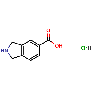 Chemical structure of 2,3-dihydro-1H-isoindole-5-carboxylic acid hydrochloride , CAS 149353-72-0, AChemBlock S79701