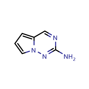 Chemical structure of pyrrolo[2,1-f][1,2,4]triazin-2-amine , CAS 1492329-99-3, AChemBlock S79708