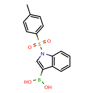 Chemical structure of (1-tosyl-1H-indol-3-yl)boronic acid , CAS 149108-61-2, AChemBlock S79714