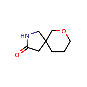 Chemical structure of 7-oxa-2-azaspiro[4.5]decan-3-one , CAS 1487759-95-4, AChemBlock S79722