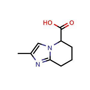 Chemical structure of 2-methyl-5H,6H,7H,8H-imidazo[1,2-a]pyridine-5-carboxylic acid , CAS 1482060-57-0, AChemBlock S79734