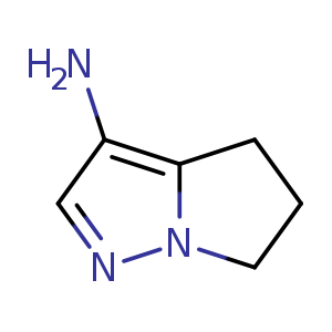 Chemical structure of 4H,5H,6H-pyrrolo[1,2-b]pyrazol-3-amine , CAS 1479085-37-4, AChemBlock S79743