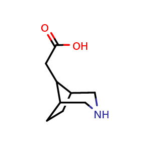 Chemical structure of 2-(3-azabicyclo[3.2.1]octan-8-yl)acetic acid , CAS 1478883-21-4, AChemBlock S79746
