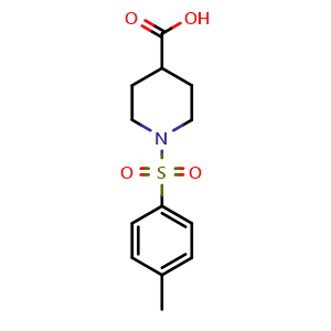 Chemical structure of 1-(4-methylbenzenesulfonyl)piperidine-4-carboxylic acid , CAS 147636-36-0, AChemBlock S79753