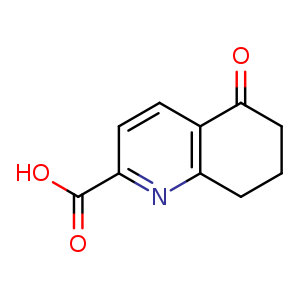 Chemical structure of 5-oxo-7,8-dihydro-6H-quinoline-2-carboxylic acid , CAS 1471468-86-6, AChemBlock S79764