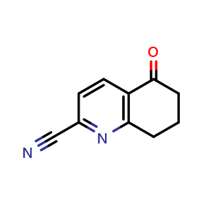 Chemical structure of 5-oxo-7,8-dihydro-6H-quinoline-2-carbonitrile , CAS 1471468-84-4, AChemBlock S79765