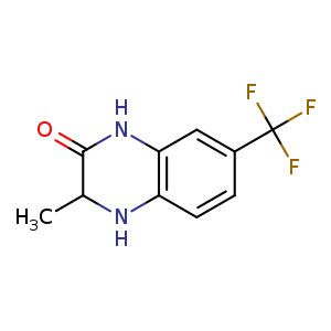 Chemical structure of 3-methyl-7-(trifluoromethyl)-3,4-dihydro-1H-quinoxalin-2-one , CAS 146741-08-4, AChemBlock S79775