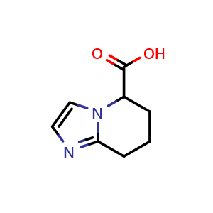 Chemical structure of 5H,6H,7H,8H-imidazo[1,2-a]pyridine-5-carboxylic acid , CAS 1461868-78-9, AChemBlock S79790