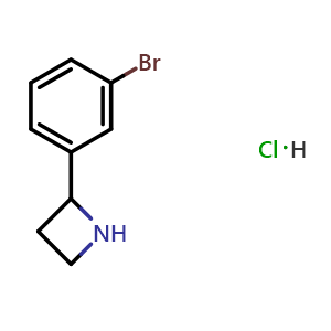 Chemical structure of 2-(3-bromophenyl)azetidine hydrochloride , CAS 1461708-35-9, AChemBlock S79791