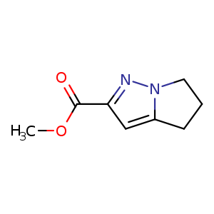 Chemical structure of methyl 4H,5H,6H-pyrrolo[1,2-b]pyrazole-2-carboxylate , CAS 1454848-65-7, AChemBlock S79808