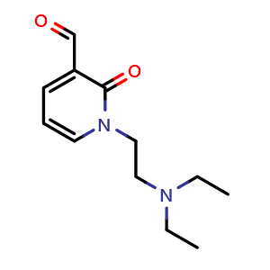 Chemical structure of 1-[2-(diethylamino)ethyl]-2-oxo-1,2-dihydropyridine-3-carbaldehyde , CAS 1447961-60-5, AChemBlock S79844