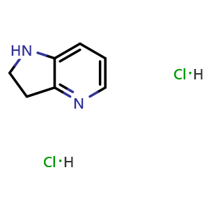 Chemical structure of 2,3-dihydro-1H-pyrrolo[3,2-b]pyridine;dihydrochloride , CAS 1443981-64-3, AChemBlock S79875
