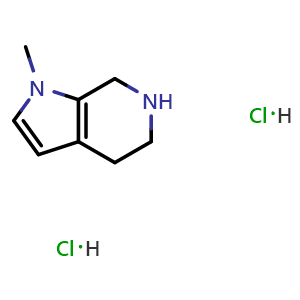Chemical structure of 1-methyl-4,5,6,7-tetrahydropyrrolo[2,3-c]pyridine dihydrochloride , CAS 1439376-44-9, AChemBlock S79921