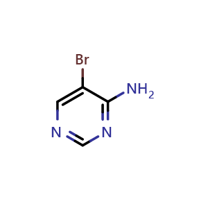 Chemical structure of 5-bromopyrimidin-4-amine , CAS 1439-10-7, AChemBlock S79922