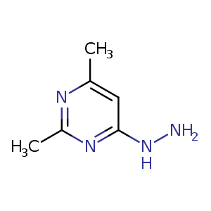 Chemical structure of 4-hydrazinyl-2,6-dimethylpyrimidine , CAS 14331-56-7, AChemBlock S79952
