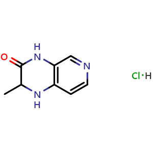 Chemical structure of 2-methyl-1H,2H,3H,4H-pyrido[3,4-b]pyrazin-3-one hydrochloride , CAS 1432677-78-5, AChemBlock S79959