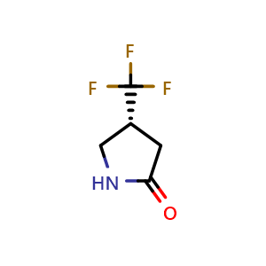 Chemical structure of (4R)-4-(trifluoromethyl)pyrrolidin-2-one , CAS 1431299-15-8, AChemBlock S79975