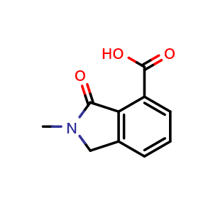 Chemical structure of 2-methyl-3-oxo-2,3-dihydro-1H-isoindole-4-carboxylic acid , CAS 14262-20-5, AChemBlock S80042