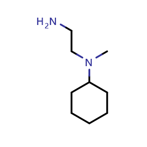 Chemical structure of N-(2-aminoethyl)-N-methylcyclohexanamine , CAS 14256-69-0, AChemBlock S80047
