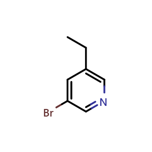 Chemical structure of 3-bromo-5-ethylpyridine , CAS 142337-95-9, AChemBlock S80053