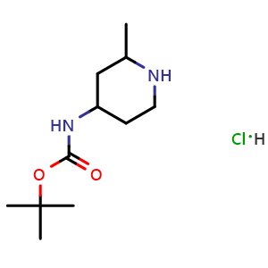 Chemical structure of tert-butyl N-(2-methylpiperidin-4-yl)carbamate hydrochloride , CAS 1423025-96-0, AChemBlock S80072