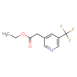Chemical structure of ethyl 2-(5-trifluoromethylpyridin-3-yl)acetate , CAS 1421939-44-7, AChemBlock S80082
