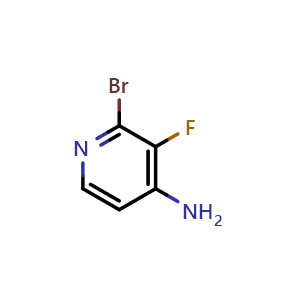 Chemical structure of 2-bromo-3-fluoro-pyridin-4-amine , CAS 1417638-80-2, AChemBlock S80112