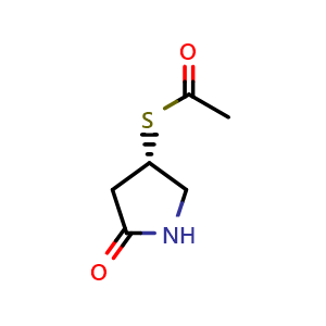 Chemical structure of (4S)-4-(acetylsulfanyl)pyrrolidin-2-one , CAS 141629-12-1, AChemBlock S80130