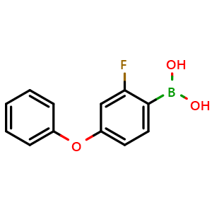 Chemical structure of (2-fluoro-4-phenoxyphenyl)boronic acid , CAS 1414356-30-1, AChemBlock S80149