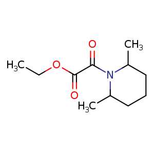 Chemical structure of ethyl 2-(2,6-dimethylpiperidin-1-yl)-2-oxoacetate , CAS 141109-44-6, AChemBlock S80154