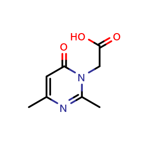 Chemical structure of 2-(2,4-dimethyl-6-oxo-1,6-dihydropyrimidin-1-yl)acetic acid , CAS 1410714-81-6, AChemBlock S80156