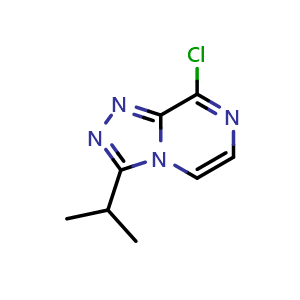 Chemical structure of 8-chloro-3-(propan-2-yl)-[1,2,4]triazolo[4,3-a]pyrazine , CAS 140910-91-4, AChemBlock S80162