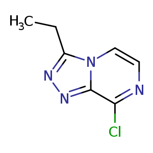 Chemical structure of 8-Chloro-3-ethyl-[1,2,4]triazolo[4,3-a]pyrazine , CAS 140910-77-6, AChemBlock S80163
