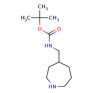 Chemical structure of tert-butyl N-(azepan-4-ylmethyl)carbamate , CAS 1408074-78-1, AChemBlock S80169