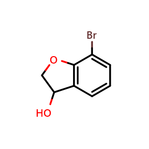 Chemical structure of 7-bromo-2,3-dihydro-1-benzofuran-3-ol , CAS 1404230-46-1, AChemBlock S80180