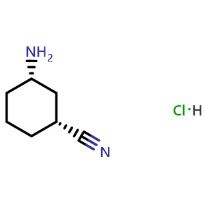 Chemical structure of Cis-3-aminocyclohexanecarbonitrile;hydrochloride , CAS 1403323-06-7, AChemBlock S80185