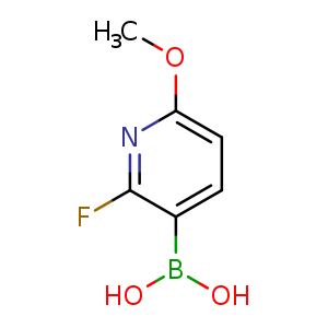 Chemical structure of 2-fluoro-6-methoxypyridine-3-boronic acid , CAS 1402238-30-5, AChemBlock S80194