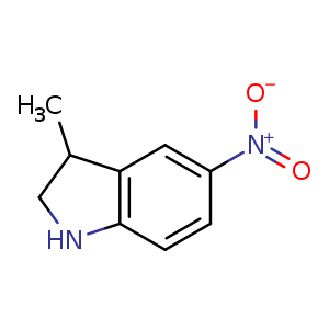 Chemical structure of 3-methyl-5-nitro-indoline , CAS 1401518-74-8, AChemBlock S80197