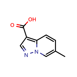Chemical structure of 6-Methylpyrazolo[1,5-a]pyridine-3-carboxylic acid , CAS 139452-21-4, AChemBlock S80233