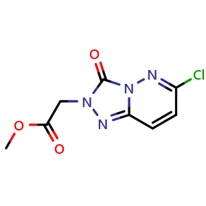 Chemical structure of methyl 2-{6-chloro-3-oxo-2H,3H-[1,2,4]triazolo[4,3-b]pyridazin-2-yl}acetate , CAS 1394041-52-1, AChemBlock S80237
