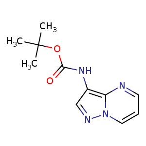 Chemical structure of tert-butyl N-pyrazolo[1,5-a]pyrimidin-3-ylcarbamate , CAS 1394003-66-7, AChemBlock S80248