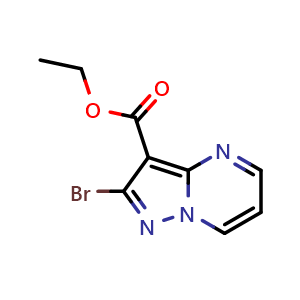 Chemical structure of Ethyl 2-bromopyrazolo[1,5-a]pyrimidine-3-carboxylate , CAS 1394003-51-0, AChemBlock S80251