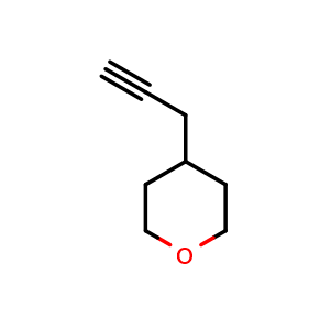Chemical structure of 4-prop-2-ynyltetrahydropyran , CAS 1393576-68-5, AChemBlock S80258