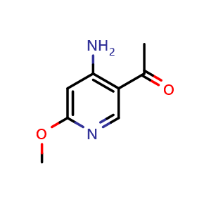 Chemical structure of 1-(4-amino-6-methoxypyridin-3-yl)ethan-1-one , CAS 1393563-30-8, AChemBlock S80262