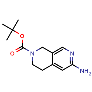 Chemical structure of tert-butyl 6-amino-1,2,3,4-tetrahydro-2,7-naphthyridine-2-carboxylate , CAS 1393561-07-3, AChemBlock S80263