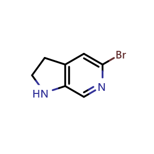 Chemical structure of 5-bromo-1H,2H,3H-pyrrolo[2,3-c]pyridine , CAS 1393534-29-6, AChemBlock S80277