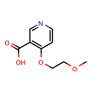 Chemical structure of 4-(2-methoxyethoxy)pyridine-3-carboxylic acid , CAS 1393330-73-8, AChemBlock S80280